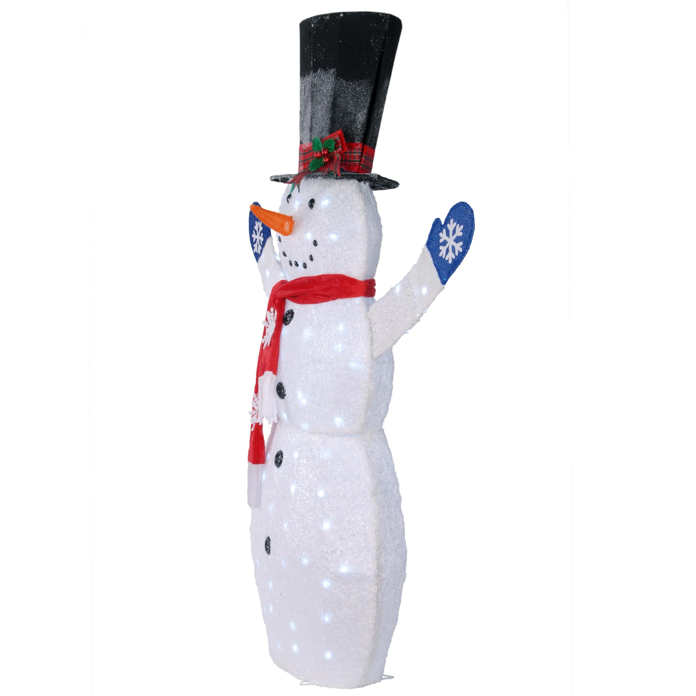 72" Snowman Decoration with White LED Lights