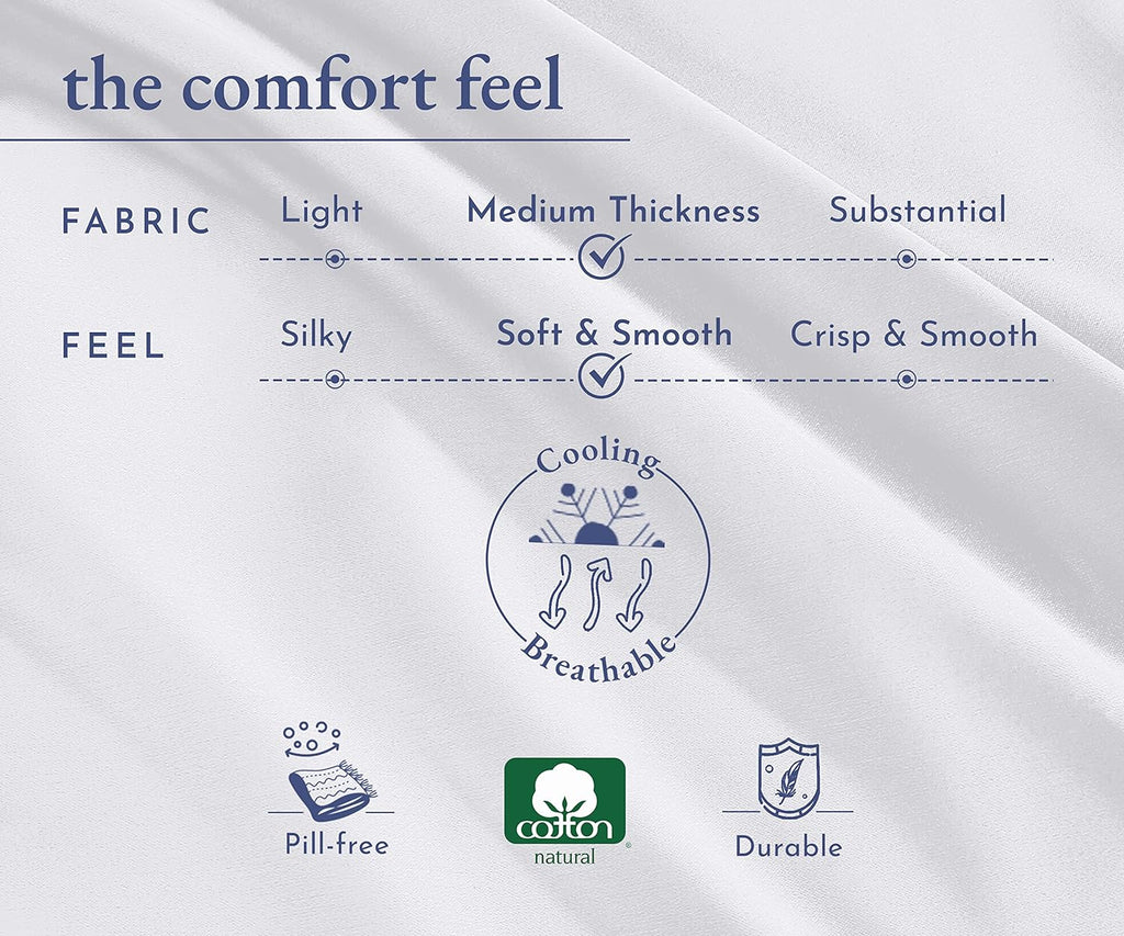 California  Den Cotton Duvet Cover - Premium 400 Thread Count Comforter Cover, Soft Sateen Weave, Button Closure and Corner Ties (1 Piece, Pure White, Queen)