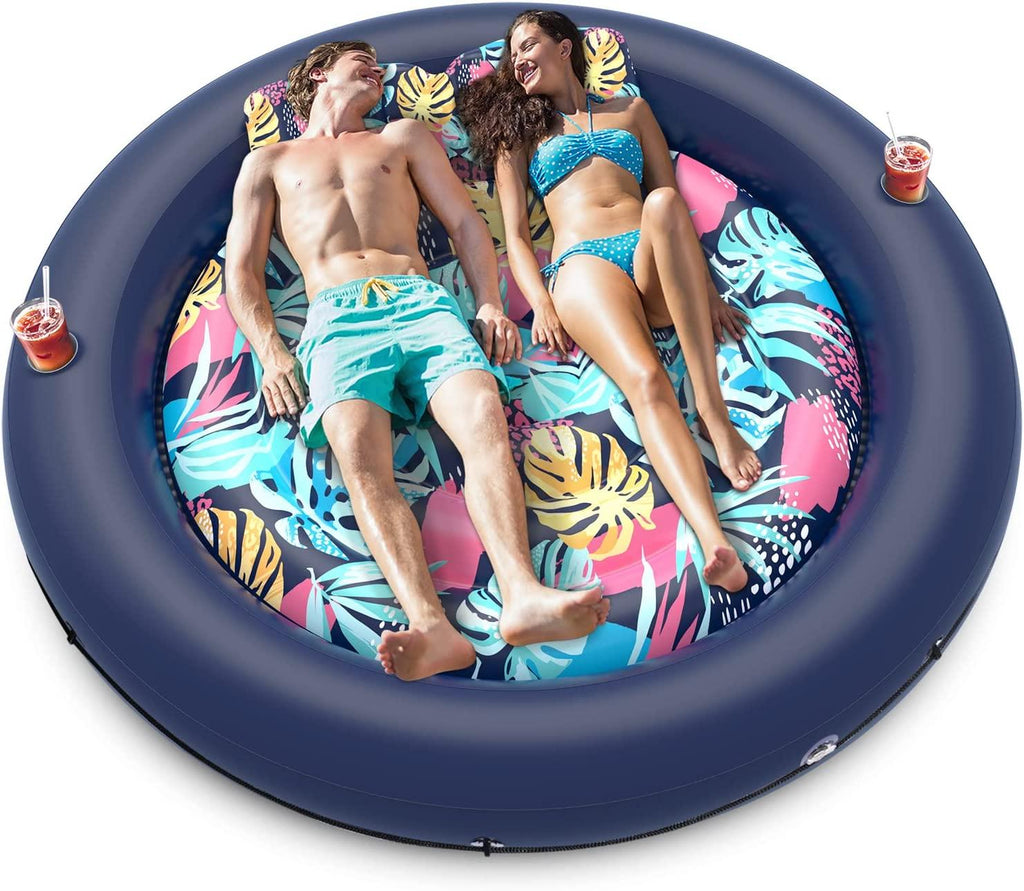 lusvnex tanning pool lounger float, suntan tub for sunbathing, inflatable pool floats adult size for outdoor, backyard, swimming pool