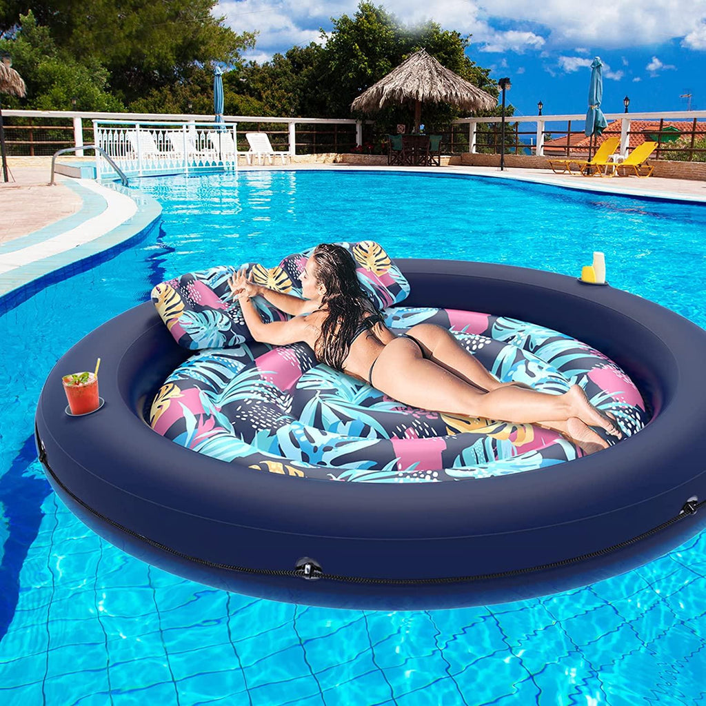 lusvnex tanning pool lounger float, suntan tub for sunbathing, inflatable pool floats adult size for outdoor, backyard, swimming pool