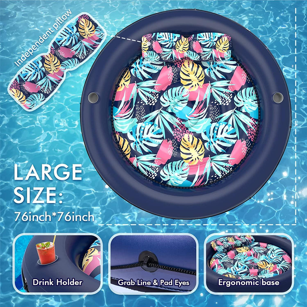 lusvnex tanning pool lounger float, suntan tub for sunbathing, inflatable pool floats adult size for outdoor, backyard, swimming pool