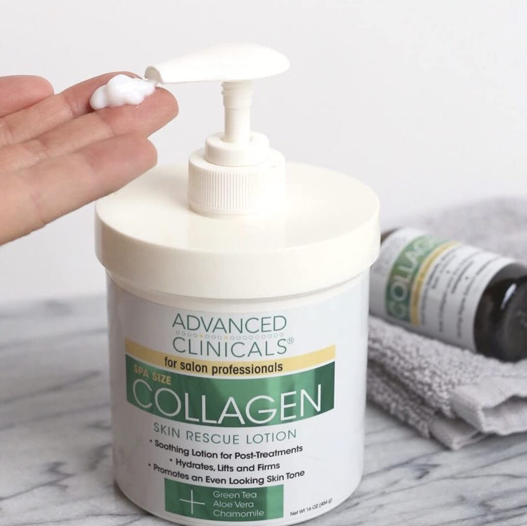 Advanced Clinicals Collagen Cream Moisturizer Body Lotion &amp; Face Cream | Dry Skin Rescue Collagen Lotion | Skin Tightening Cream | Skin Firming + Tightening Lotion | Body Skin Care Products, 2-Pack
