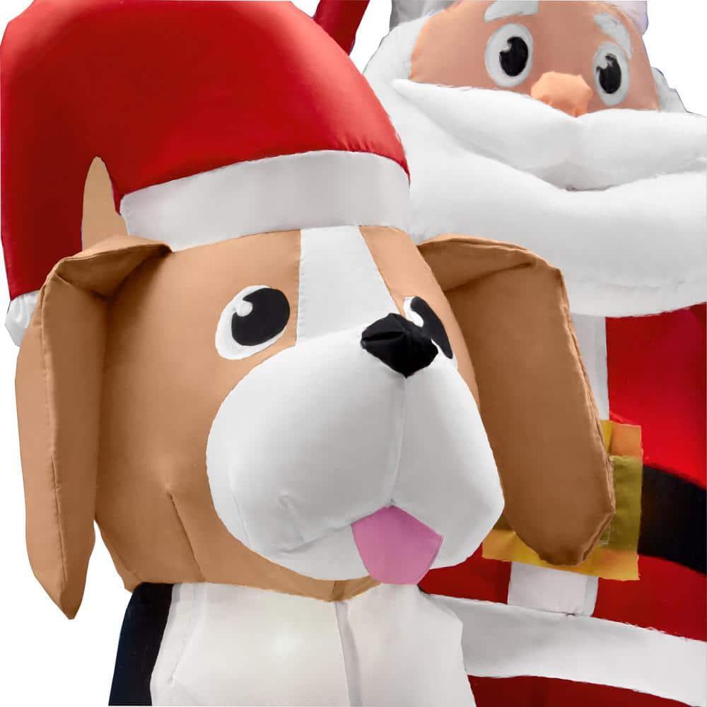 6.5 ft Santa and Dog in Snow Globe Holiday Inflatable