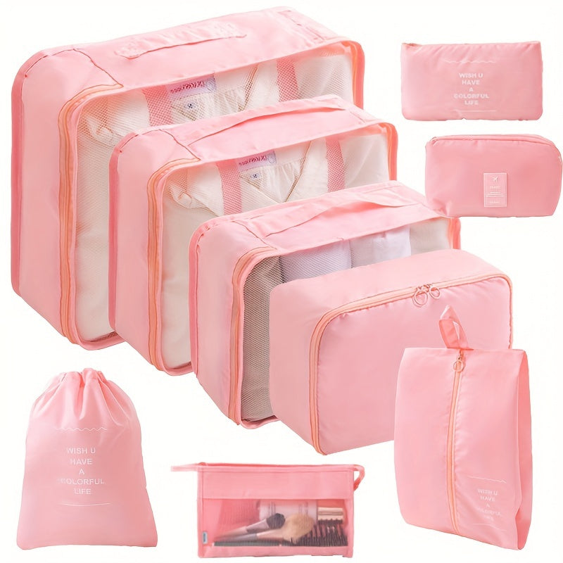 9 Set PacCubes, Lightweight Travel LuggaOrganizer With Shoe Bag, Toiletry Bag &amp; Laundry Bag
