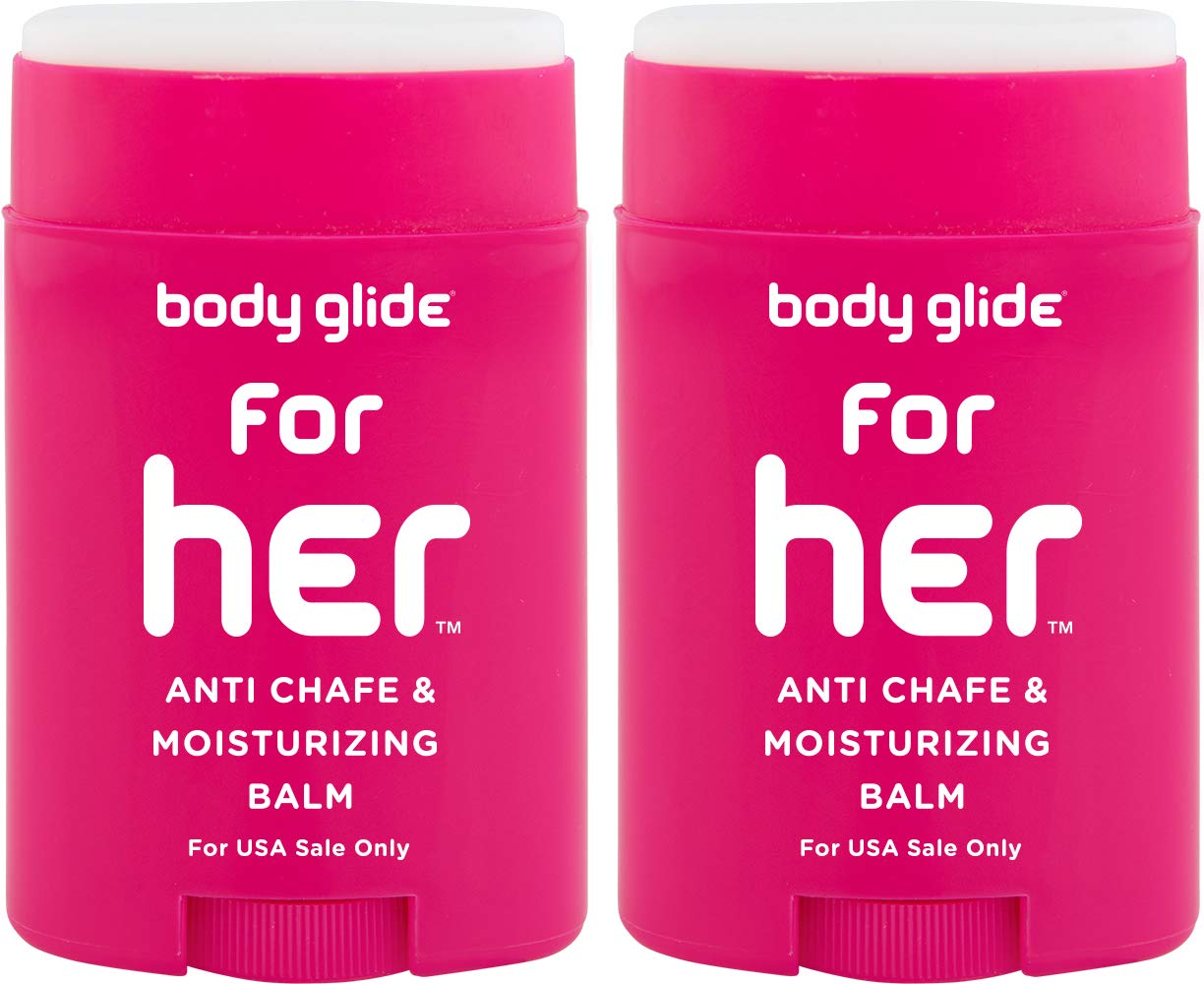 BodyGlide For Her Anti Chafe Balm: anti chafing stick with added emollients &amp; Body Glide Outdoor Anti Chafe Balm. Fragrance free anti chafing stick trusted in basic training
