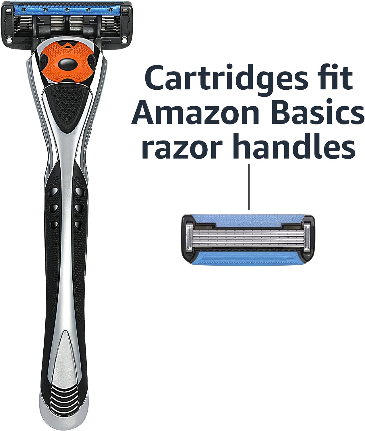 Amazon Basics 5-Blade Razor Refills for Men with Dual Lubrication and Precision Beard Trimmer, 12 Cartridges (Fits Amazon Basics Razor Handles only) (Previously Solimo)