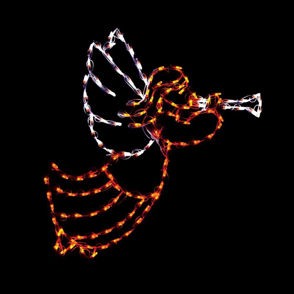 36 in. LED Trumpeting Angel Metal Framed Holiday Decor