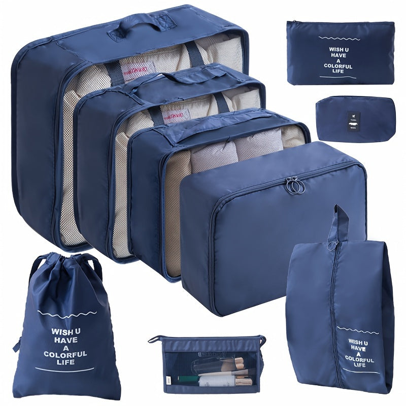 9 Set PacCubes, Lightweight Travel LuggaOrganizer With Shoe Bag, Toiletry Bag &amp; Laundry Bag