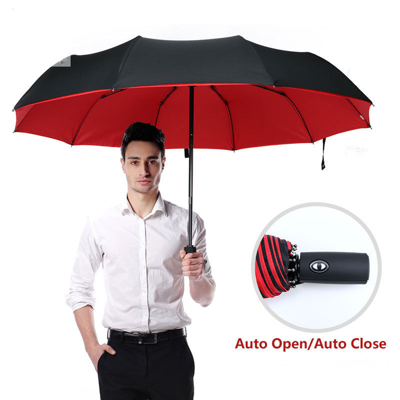1pc Automatic Anti-Wind Double Layer Commercial LarUmbrella, Diameter 105cm/41.33in