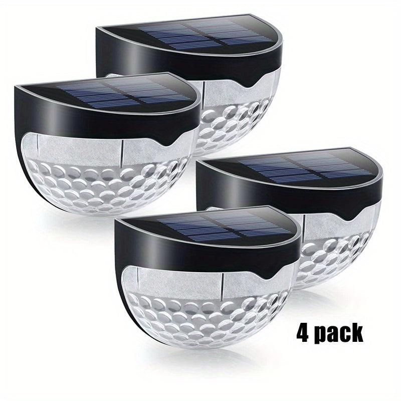 4packs Solar Fence Lights Solar Deck Lights Solar Wall Lights Solar Powered Wall Mount Outdoor Waterproof Fence Lamp Lighting For Fence Deck Patio Yard GaraStep Stair White