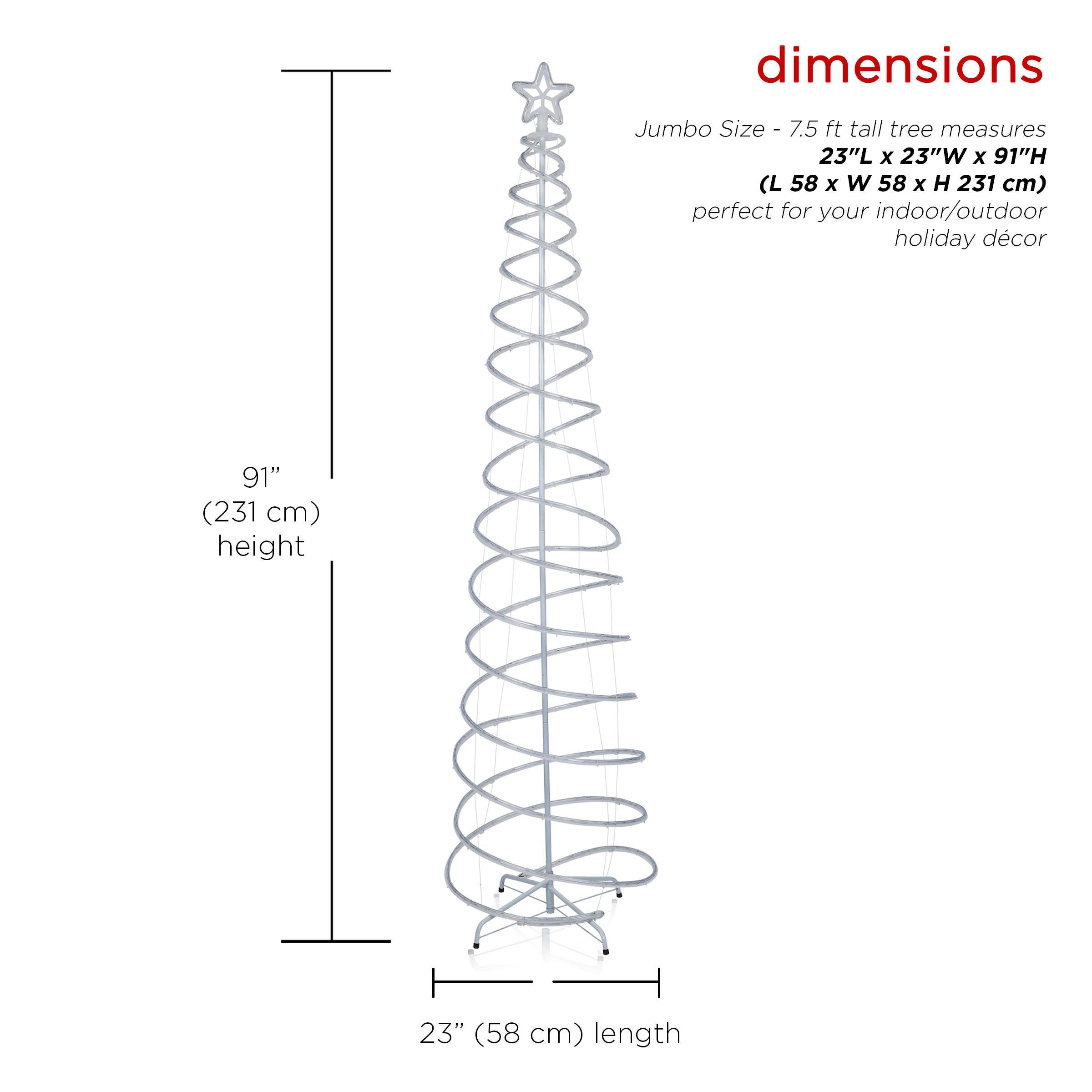 Alpine Corporation 91" Indoor/Outdoor Spiral Christmas Tree with LED Lights, White