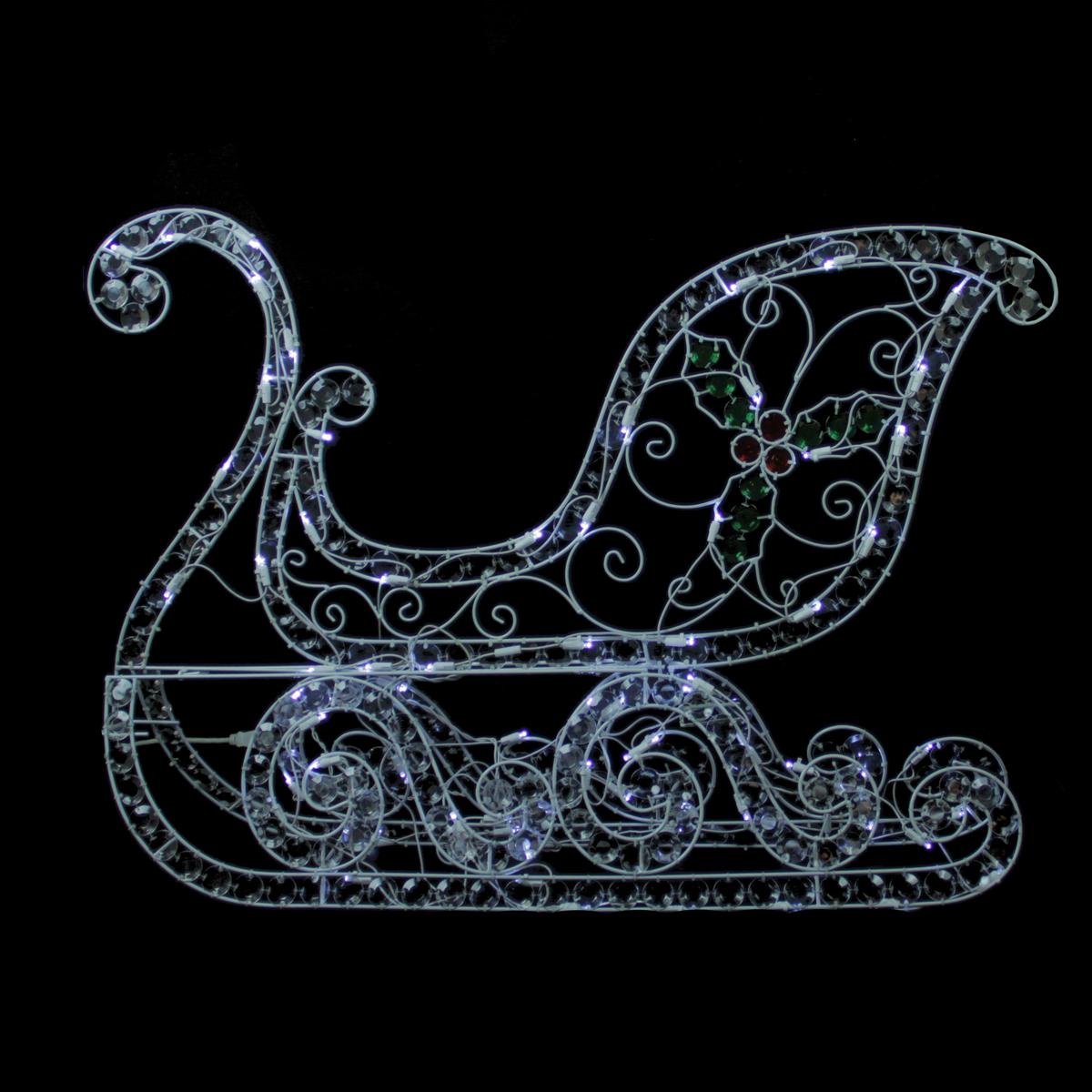 40" Clear LED Lighted Christmas Sleigh Outdoor Decor