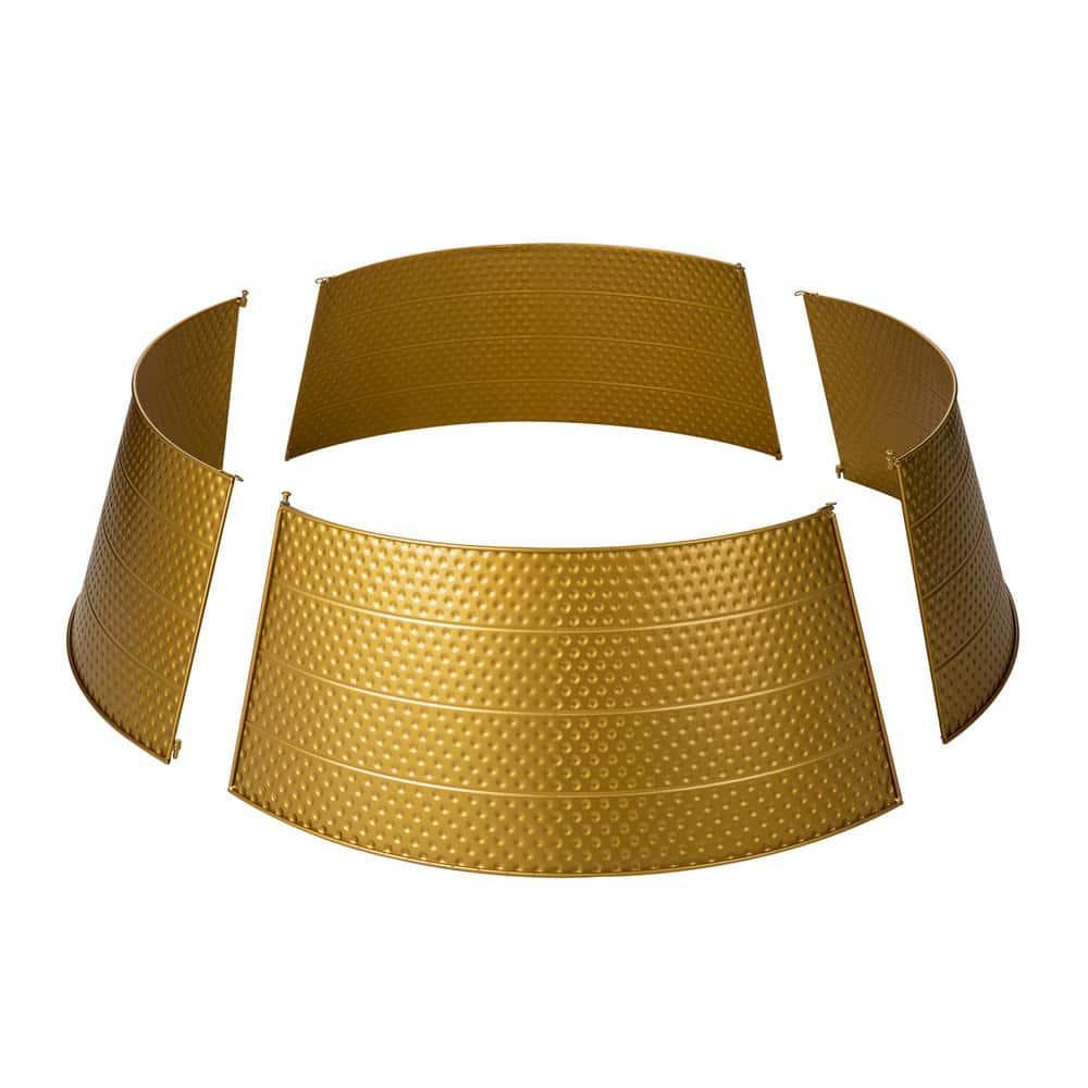 40.5 in. D Christmas Gold Hammered Metal Tree Collar (KD)