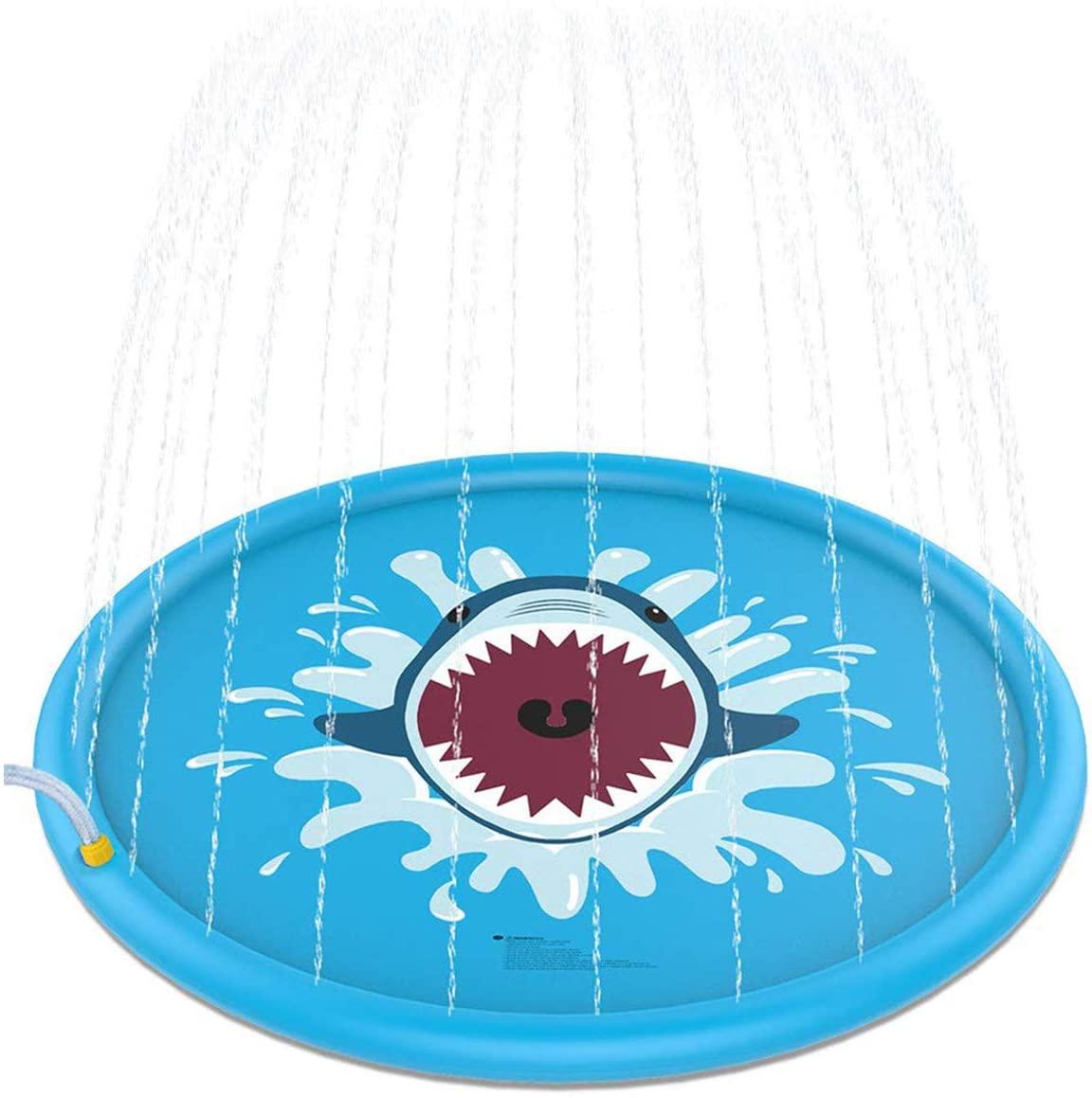 AYYSHOP 170CM Sprinkler Pad for Kids, Outdoor Sprinkle Water Play Mat Party Sprinkler Splash Pad, Durable PVC Splash Play Mat Water Toys Summer Outdoor Swimming Pool for Babies and Toddlers