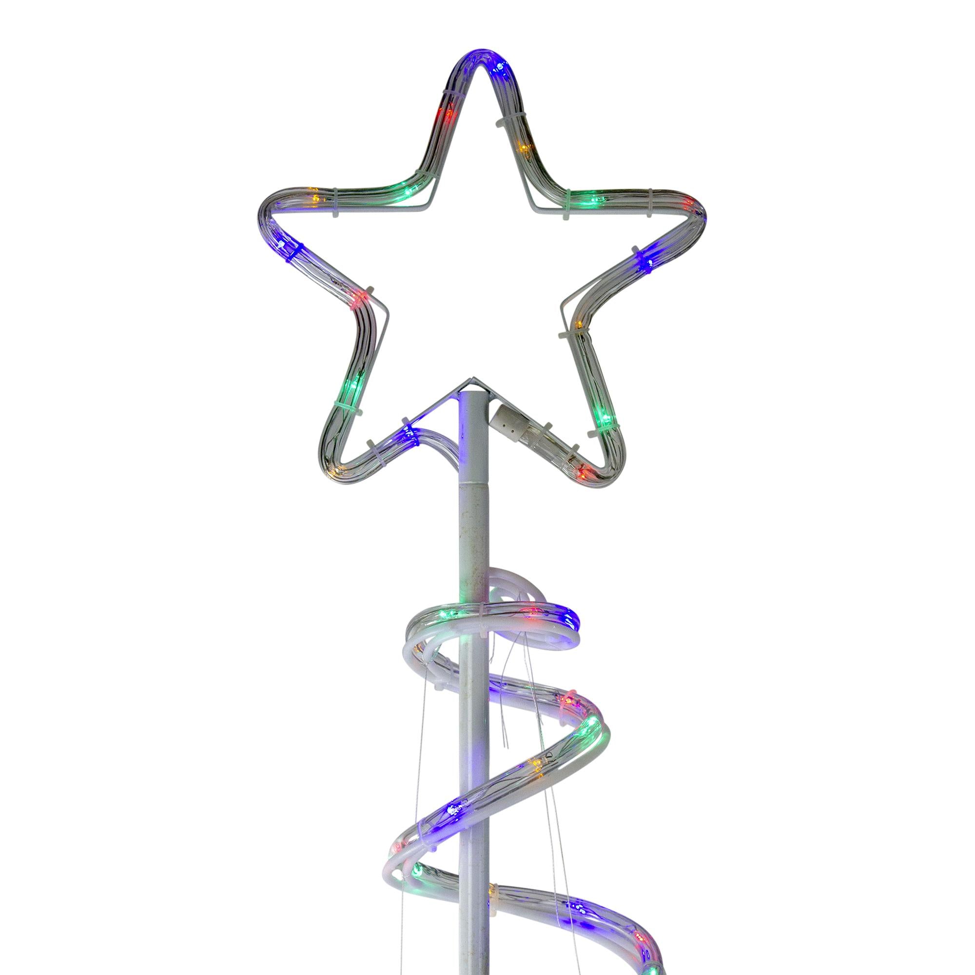 7' Pre-Lit Slim Spiral Rope Light Christmas Tree Outdoor Decor - Multicolor LED Lights