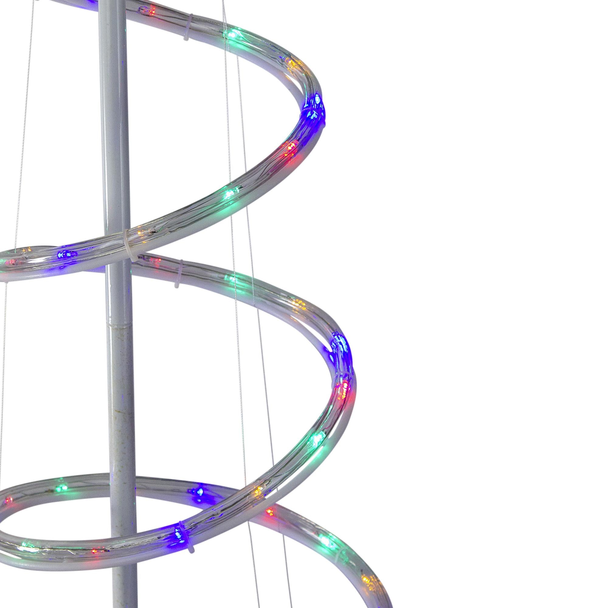 7' Pre-Lit Slim Spiral Rope Light Christmas Tree Outdoor Decor - Multicolor LED Lights