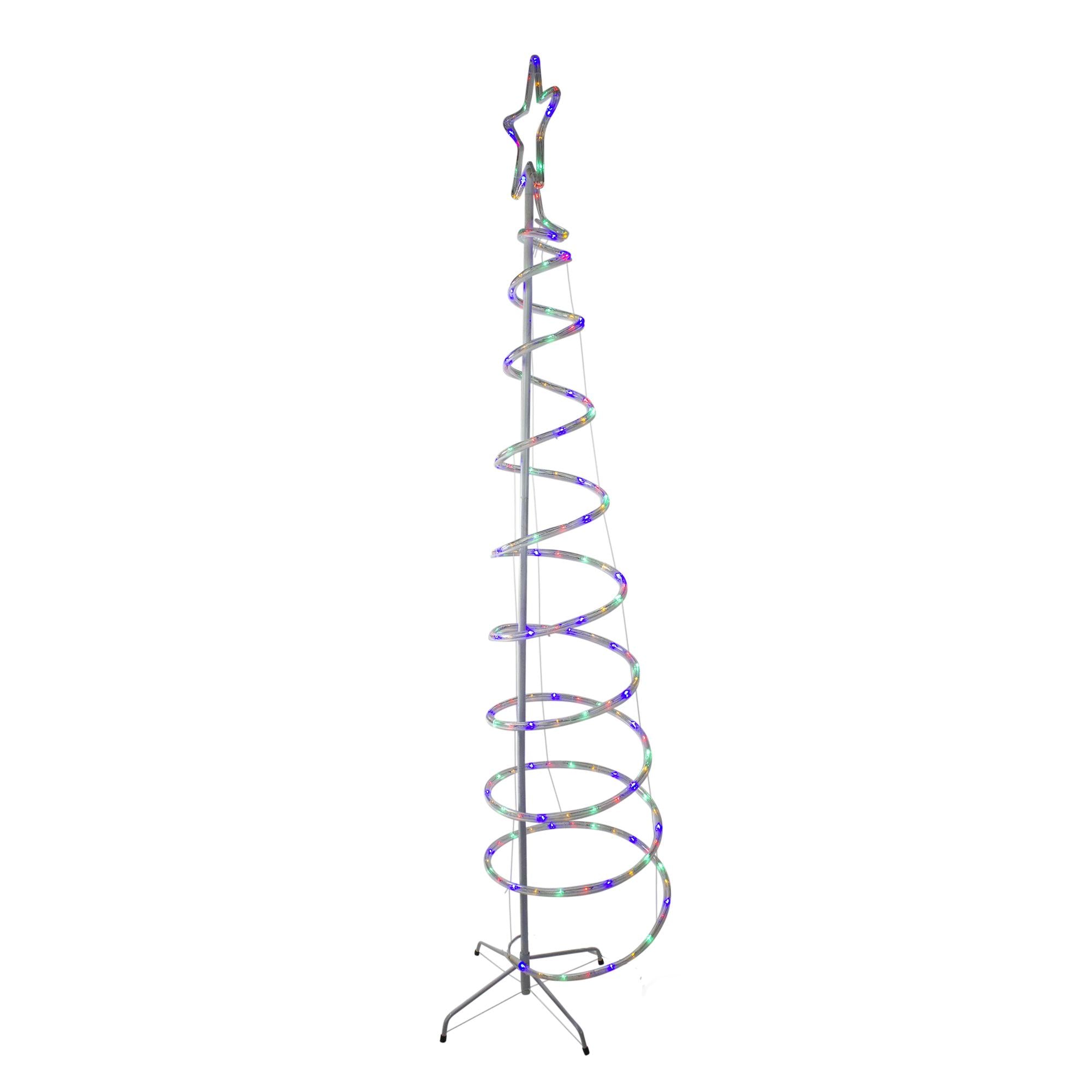 7' Pre-Lit Slim Spiral Rope Light Christmas Tree Outdoor Decor - Multicolor LED Lights