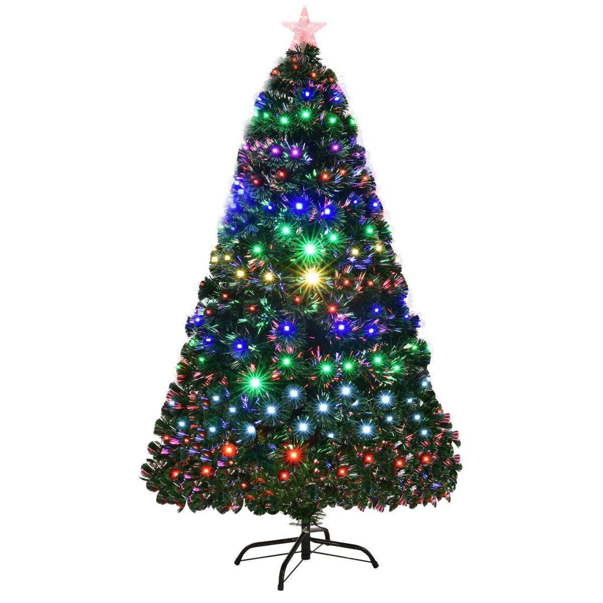 5' / 6' / 7' Multicolor LED Fiber Optic Artificial Christmas Tree-5'