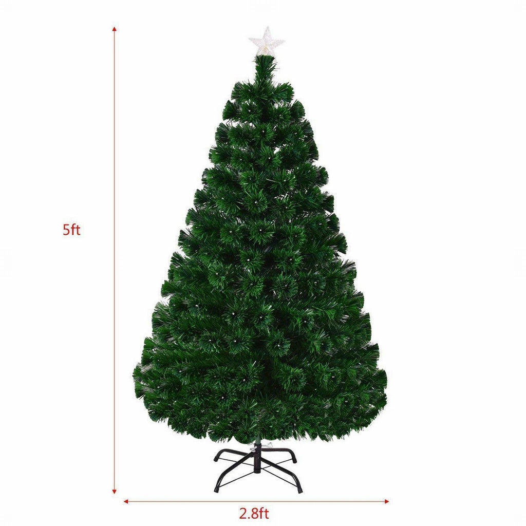 5' / 6' / 7' Multicolor LED Fiber Optic Artificial Christmas Tree-5'