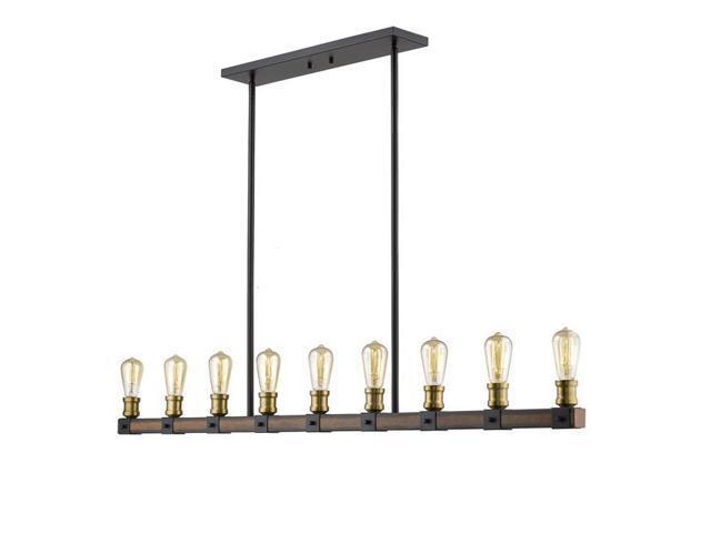 472-9L-RM Kirkland Restoration 9 Light Island &amp; Billiard - Rustic Mahogany