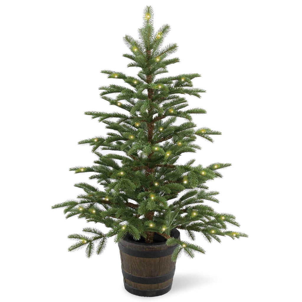 4' Pre-lit Potted Norwegian Spruce Entrance Artificial Christmas Tree ? Clear Lights