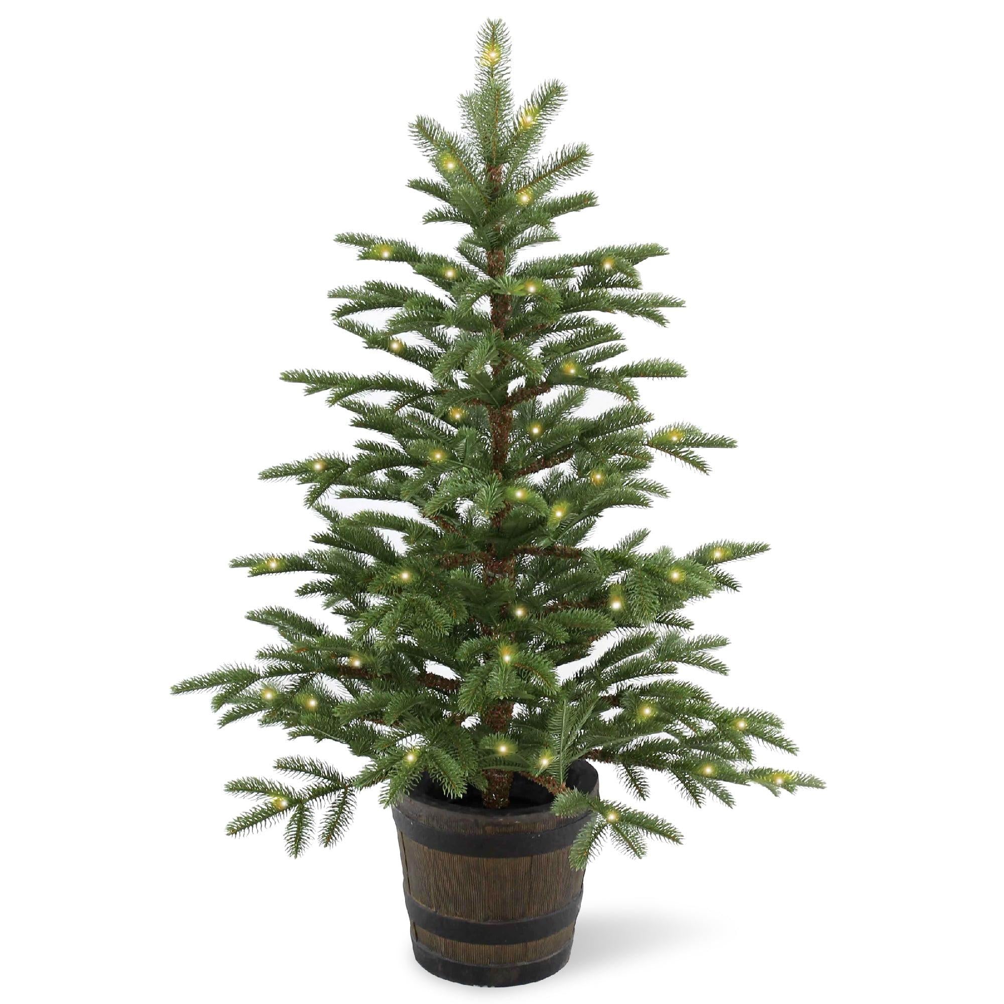 4' Pre-lit Potted Norwegian Spruce Entrance Artificial Christmas Tree ? Clear Lights