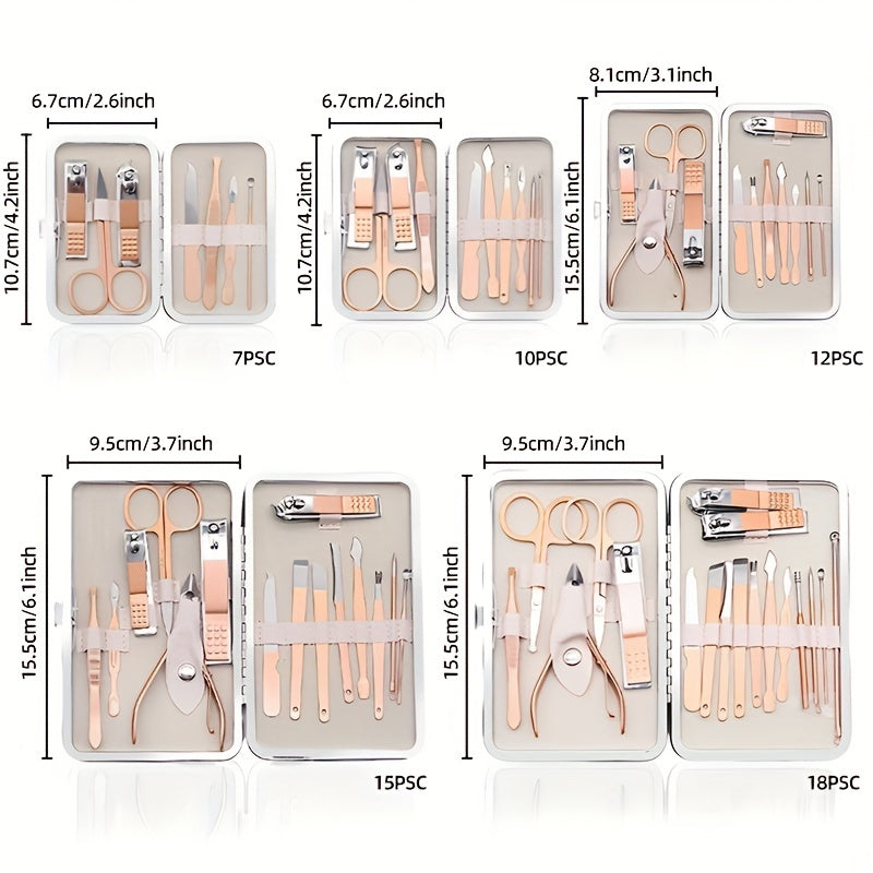 7/10/12/15/18 In 1 Professional  Steel Nail Clipper Pedicure&amp; Manicure Set -  All Purpose Set For Nails Daily And Salon !
