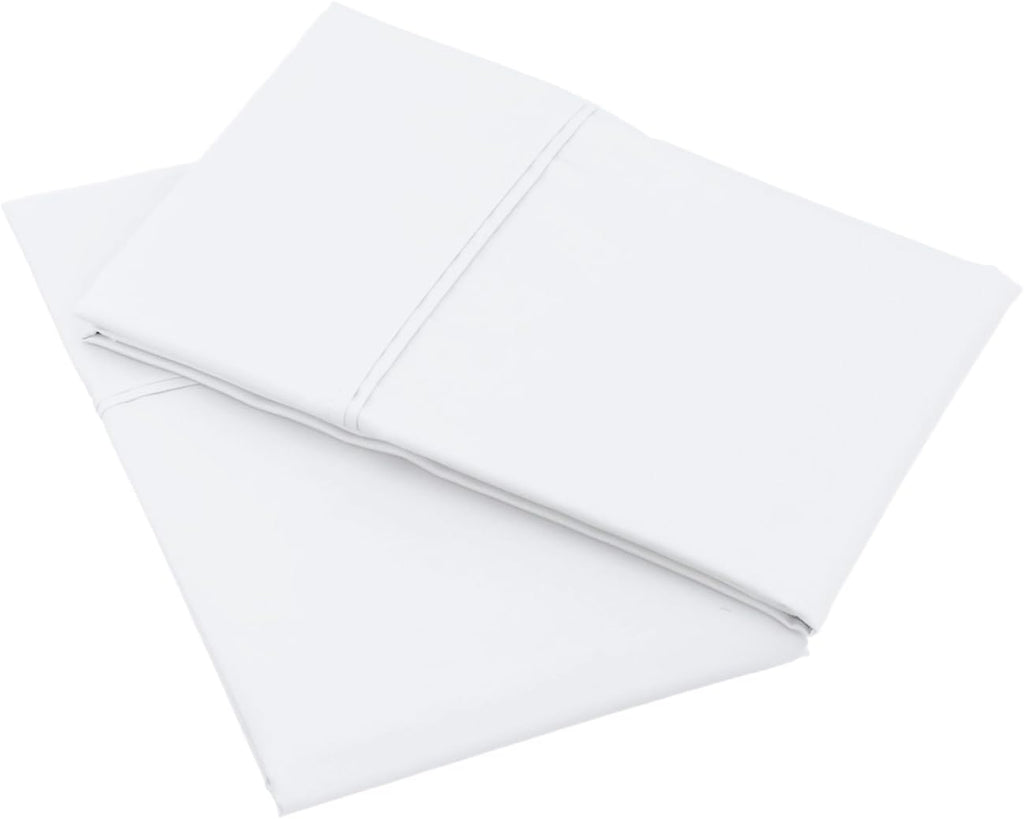 Basics 400 Thread Count Cotton Pillow Case, Standard, 30" L x 20" W, White - Set of 2