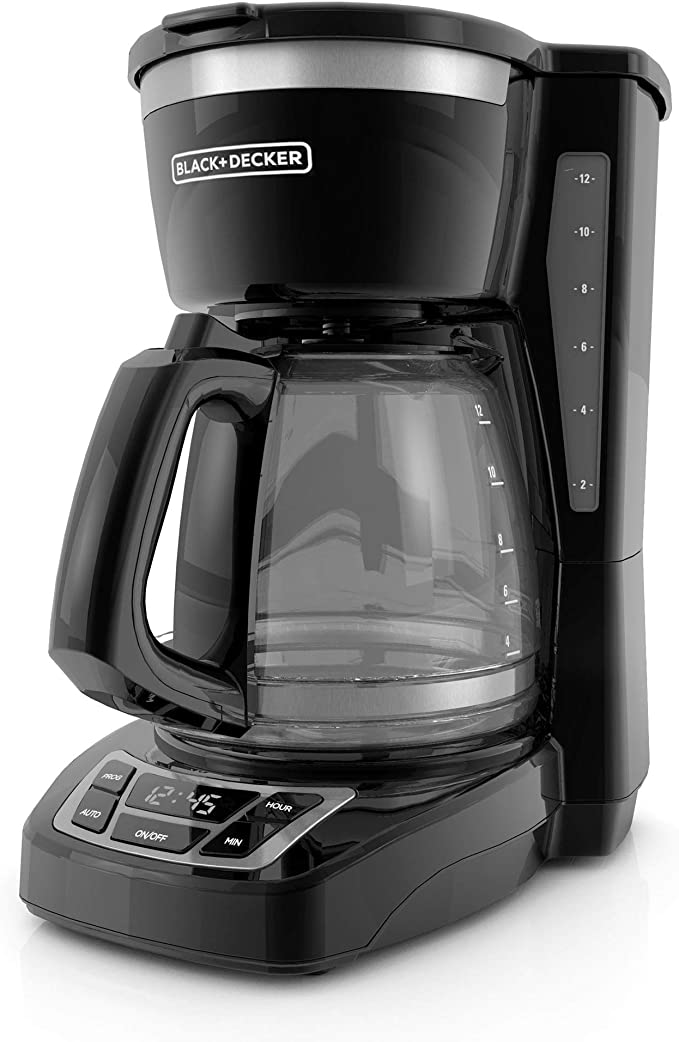 black+decker cm1160b 12-cup programmable coffee maker, black/stainless steel