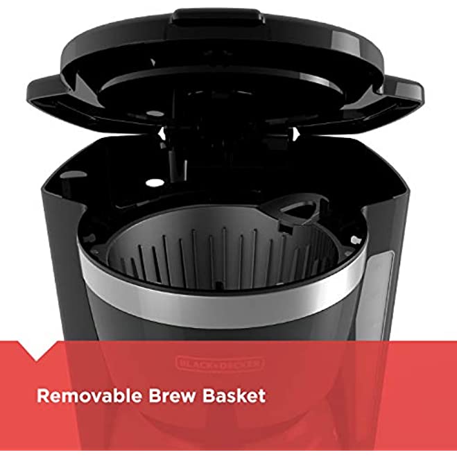 black+decker cm1160b 12-cup programmable coffee maker, black/stainless steel