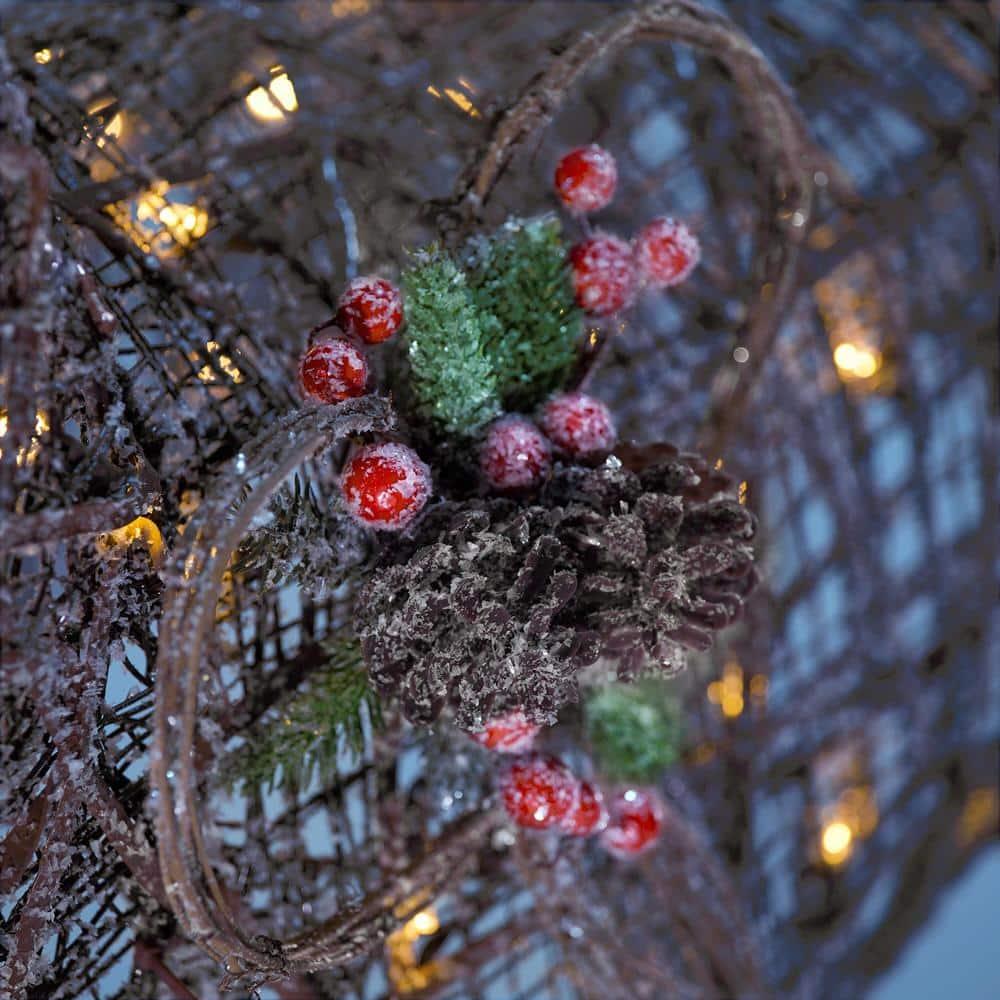67 in Warm White LED Meadow Frost Brown Buck Holiday Yard Decoration