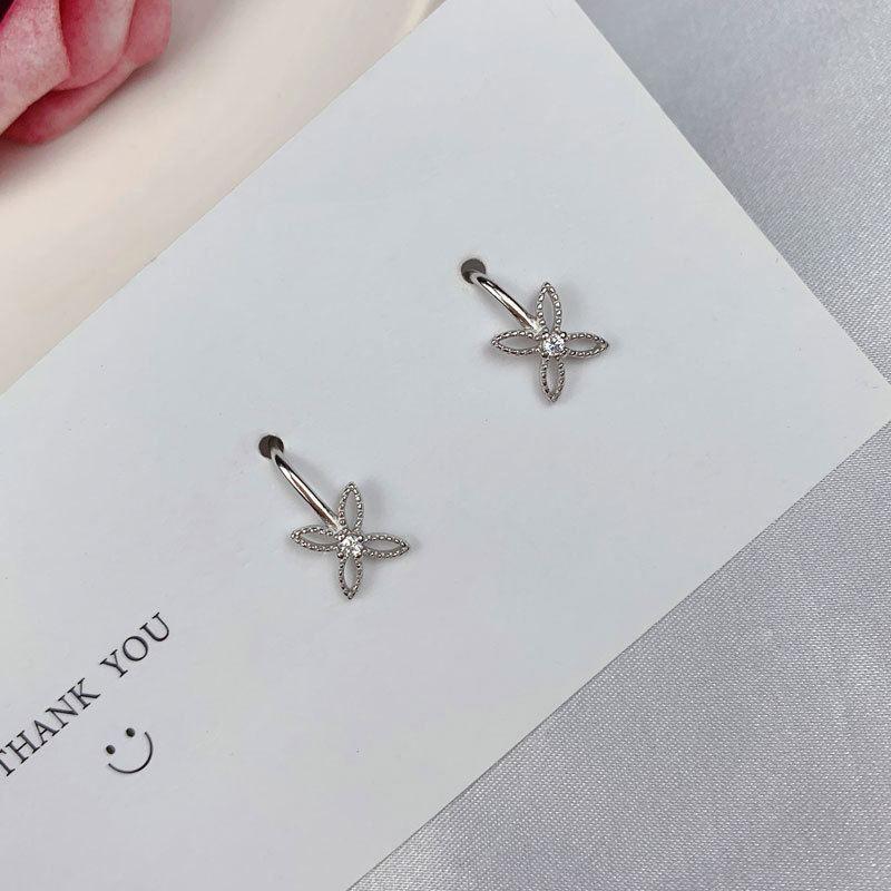 beautiful cz hollow butterfly 925 sterling silver climbing earrings