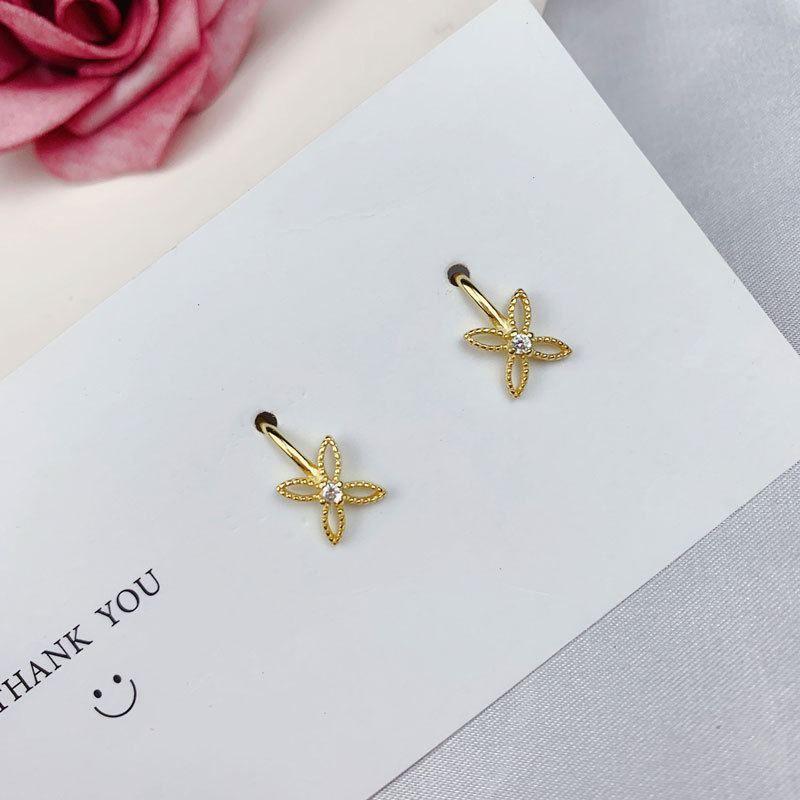 beautiful cz hollow butterfly 925 sterling silver climbing earrings