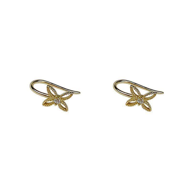 beautiful cz hollow butterfly 925 sterling silver climbing earrings