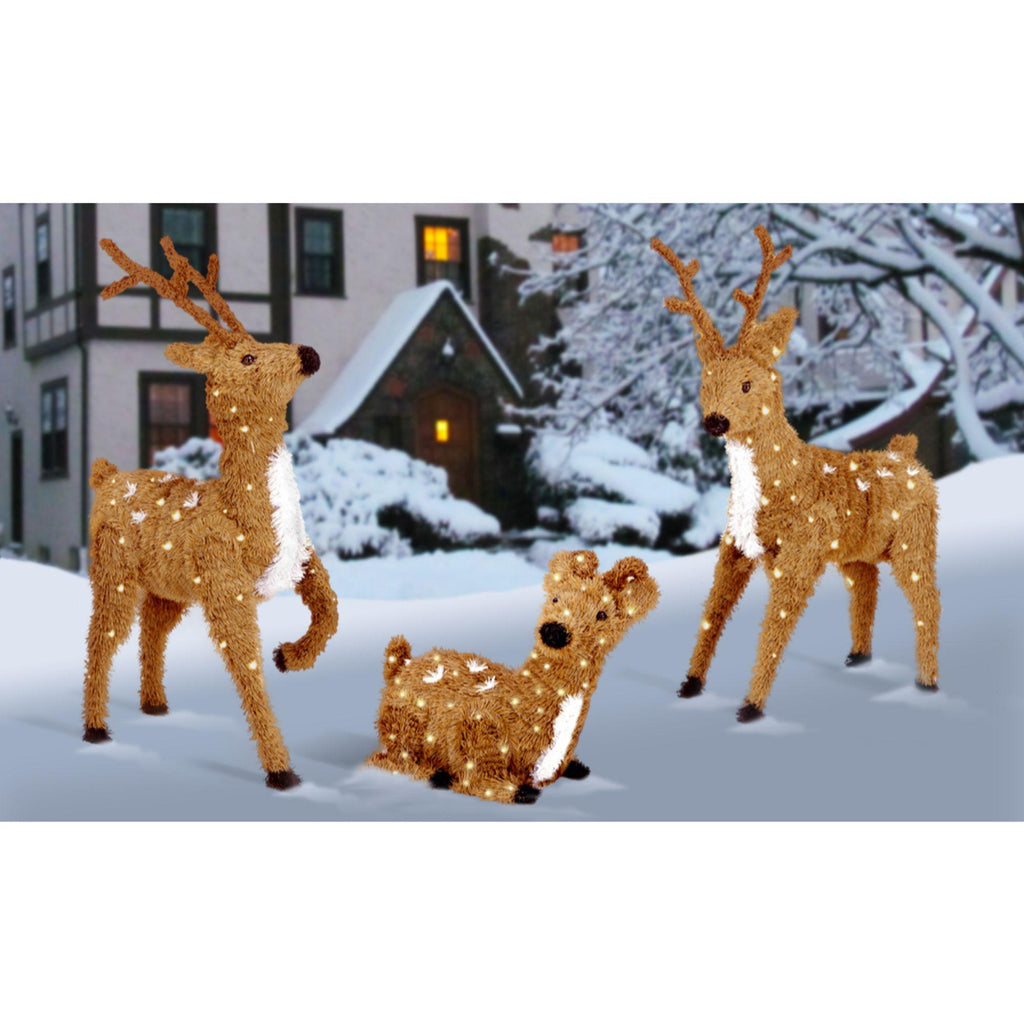 24" Creative Images Brown Resting Reindeer with Spots - Clear Lights