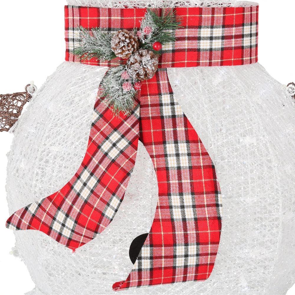 6 ft Cool White LED Snowman with Red Birds Holiday Yard Decoration