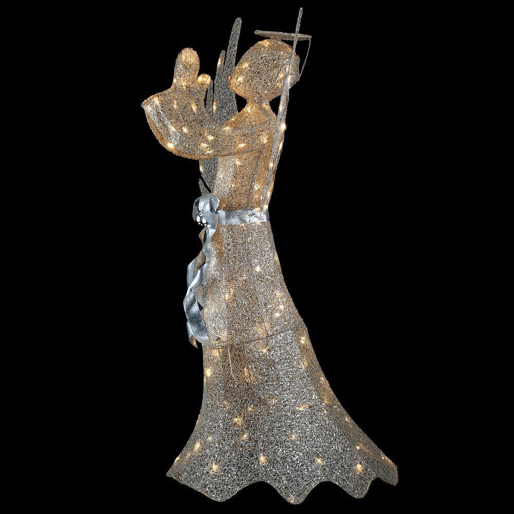 53 in. Champagne Gold Praying Angel with LED Lights