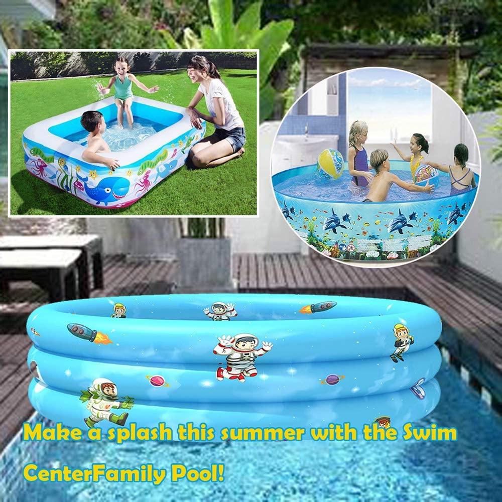 BZLEK Inflatable Pool Round Inflatable Swimming Pool Water Game Play Center Family Swimming Pool for Outdoor, Garden, Backyard, Summer Water Party for Toddlers, Kids, Family,130cm