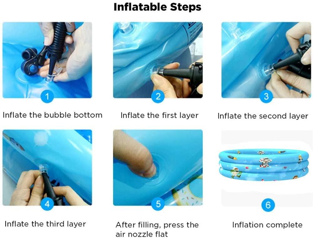 BZLEK Inflatable Pool Round Inflatable Swimming Pool Water Game Play Center Family Swimming Pool for Outdoor, Garden, Backyard, Summer Water Party for Toddlers, Kids, Family,130cm