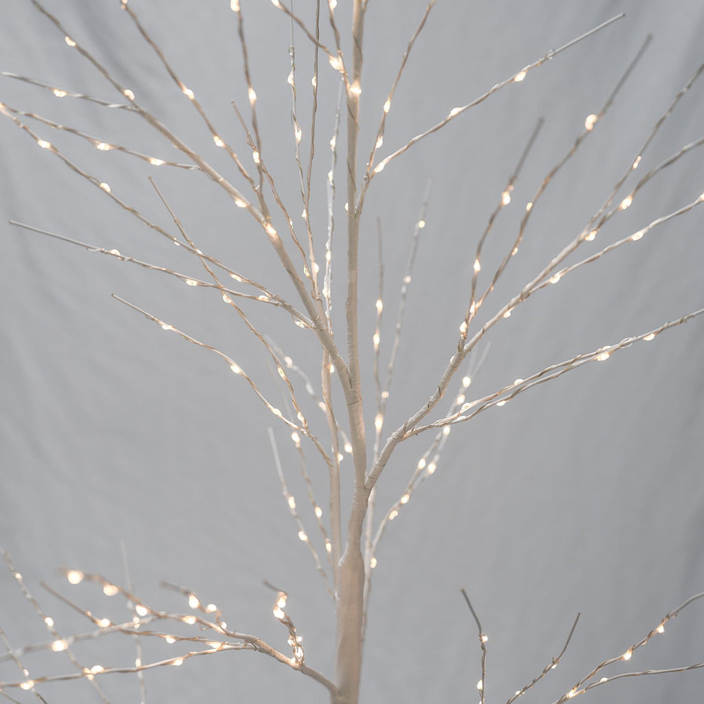 Birch Tree with Lights, 3 Pieces White Artificial Christmas Birch Trees, 4ft/5ft/6ft, Prelit Birch Twig Tree Lights Christmas Lights Ornament for Indoor Outdoor, TE1140