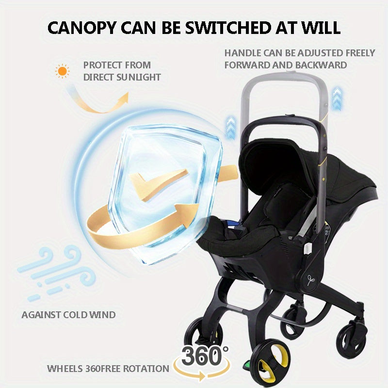 4 In 1Foldable Baby Stroller, A Good Helper For Mothers When Traveling, Shopping In Supermarkets, Baby Stroller Suitable For Christmas, Halloween, And Thanksgiving Gift