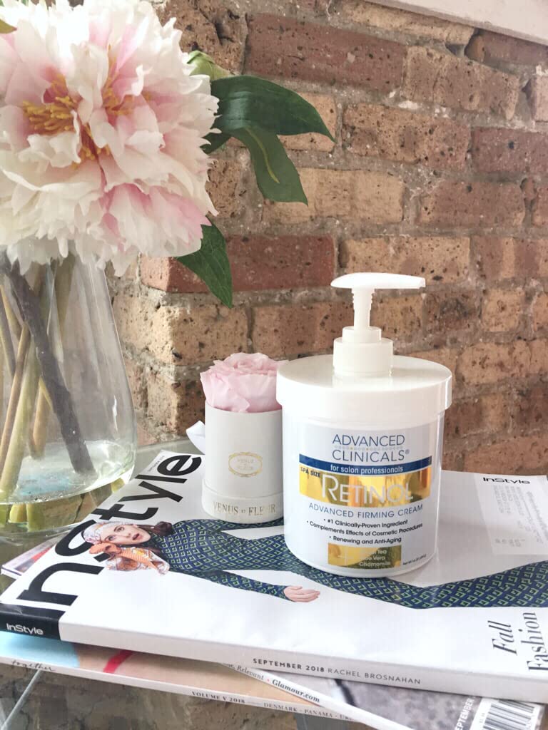 Advanced Clinicals Retinol Body Lotion Moisturizer Face Lotion &amp; Body Cream | Crepey Skin Care Treatment | Fragrance Free Retinol Cream Targets Look Of Crepe Skin, Wrinkles, Sagging Skin, Large 16 Oz