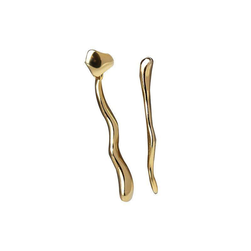 asymmetry geometry wave 925 sterling silver dangling earrings