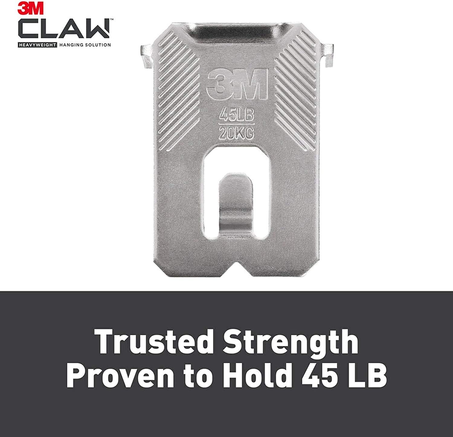 3M Claw Drywall Picture Hangers Holds 45 lb. &amp; Command Large Utility Hooks, 7-Hooks, 12-Strips