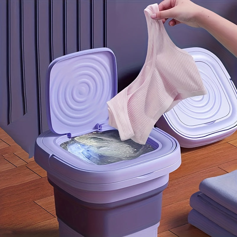 8L Foldable Mini Washing Machine: Fully Automatic Portable &amp; Compact For Baby &amp; Toddler Clothes, Underwear, Panties &amp; Socks!