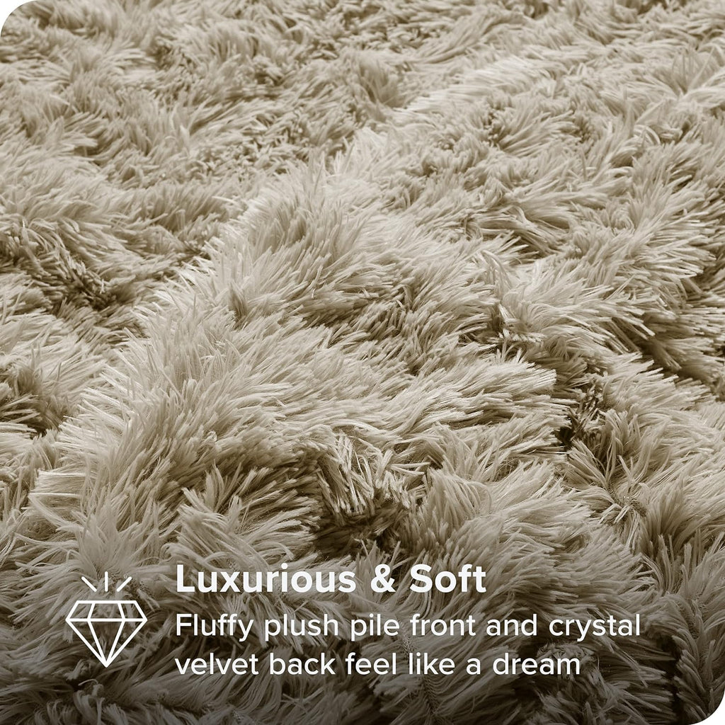 Bare Home Shaggy Fleece Duvet Cover King/Cal King Size - Plush Duvet Cover - Super Soft &amp; Luxury - Hidden Zipper Closure - All Season Bedding Duvet Cover (King/Cal King, Sand)