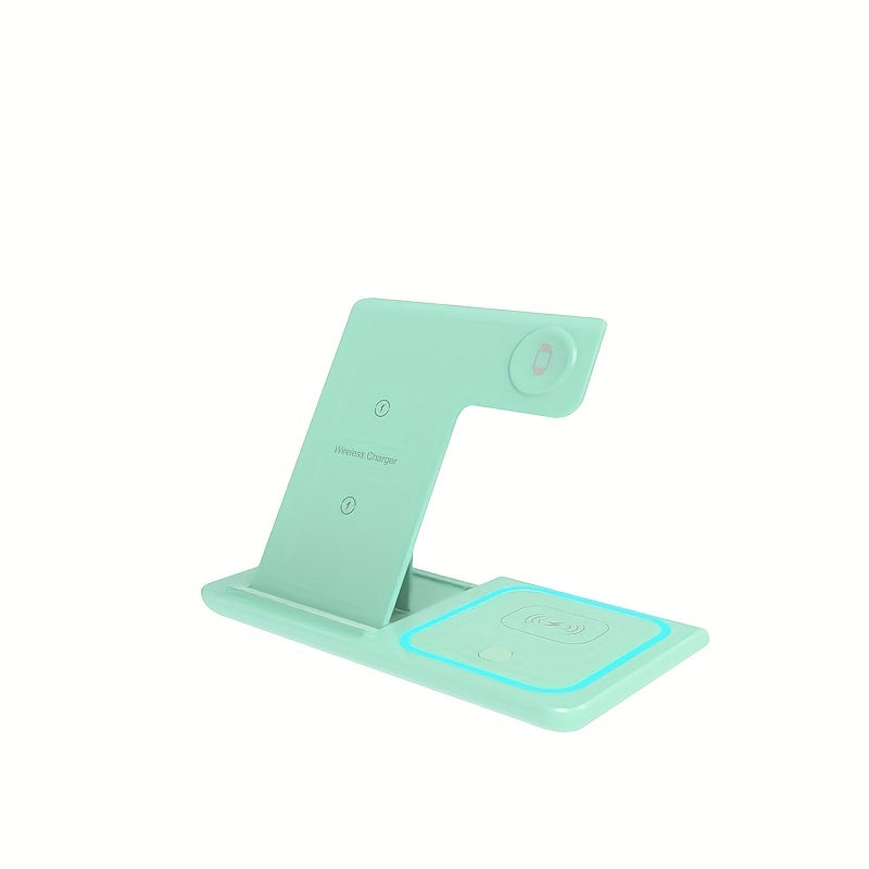 3 In 1 Fast Charging Station, Folding Wireless Charger Stand For  14,13,12,11/Pro/Max/Mini/Plus, X, XR, XS/Max, SE, 8/Plus, For IWatch 1-8, For Airpods 3/2/Pro