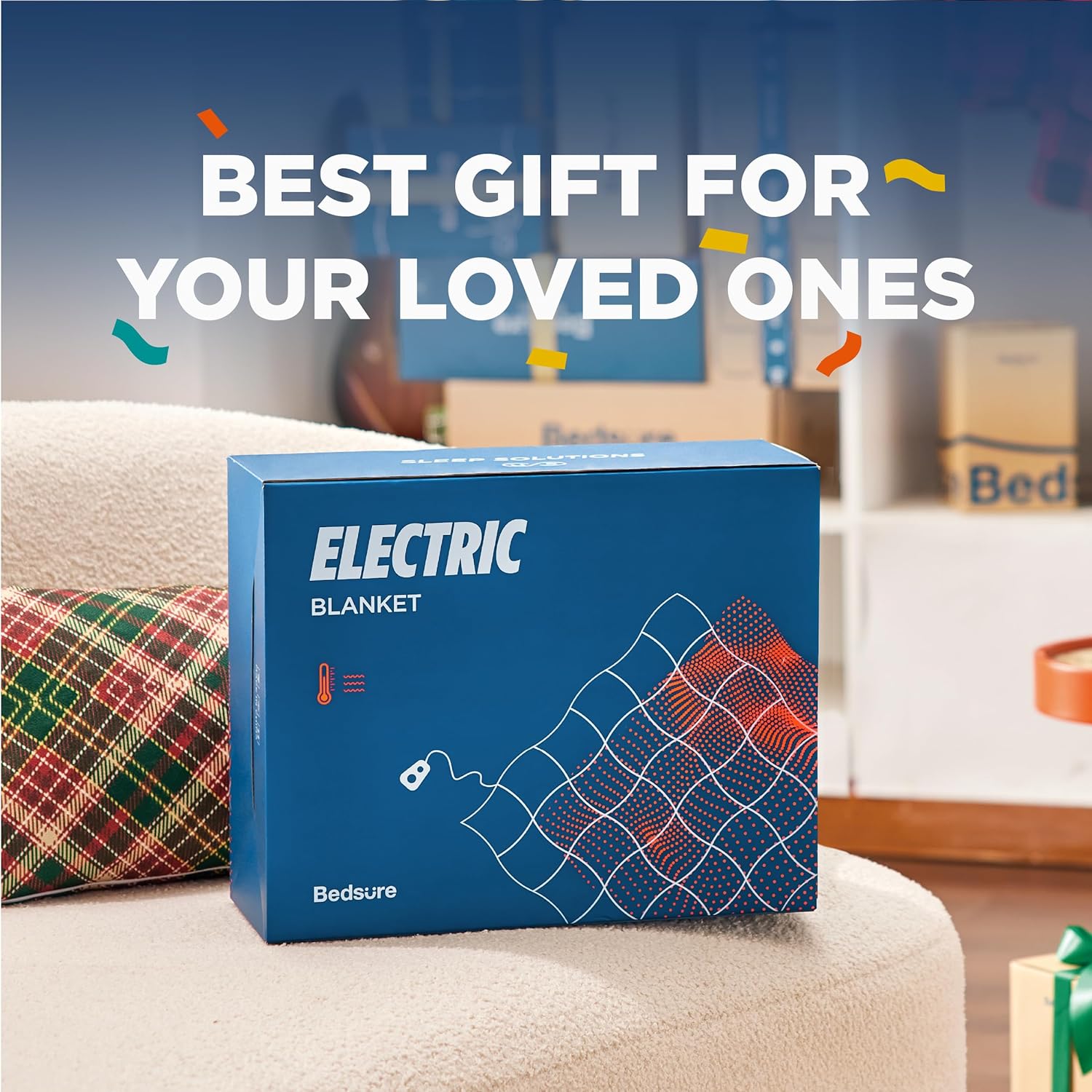 Bedsure Heated Blanket Electric Blanket - Soft Flannel Electric Throw, Heating Blanket with 4 Time Settings, 6 Heat Settings, and 3 hrs Timer Auto Shut Off (50x60 inches, Grey)
