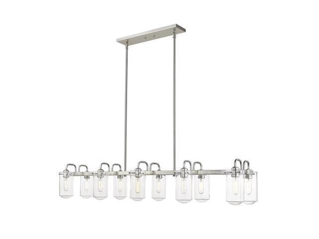 471-10L-BN Delaney Transitional 10 Light Island &amp; Billiard - Brushed Nickel, Clear