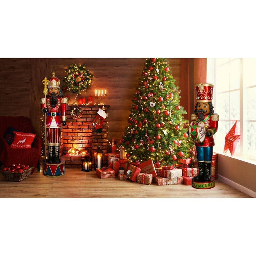 72 in. Christmas Jeweled Nutcracker with Staff and LED Lights